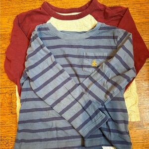 GAP Kids Blue and Maroon Long Sleeve Tees
